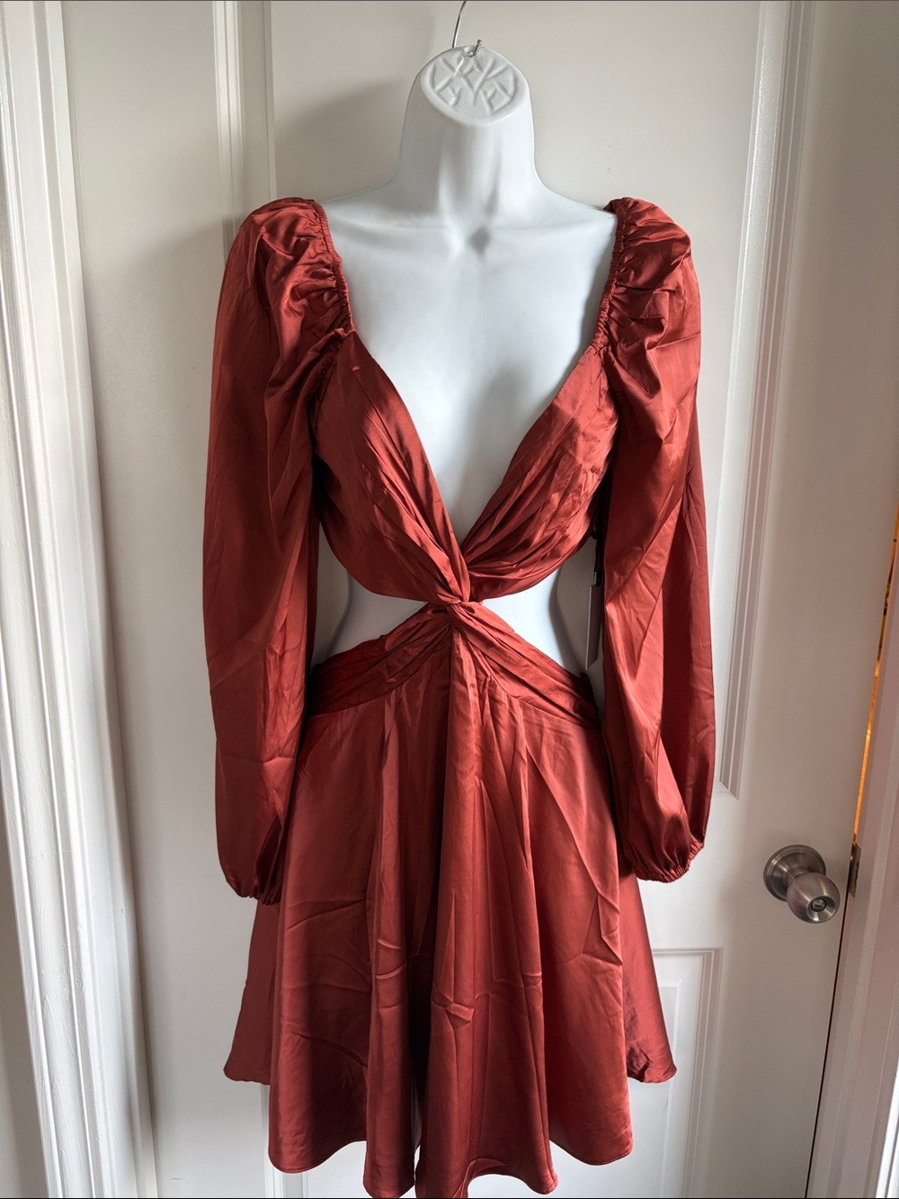 Show Stopping Aster Rust Burnt Orange Dress- NEW